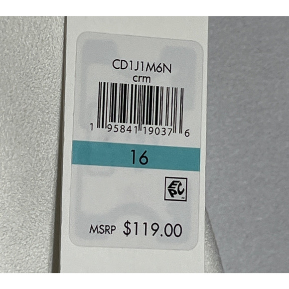 Calvin Klein Sheath Dress Size 16 White Faux Suede Sleeveless Career Office Work - Picture 11 of 12